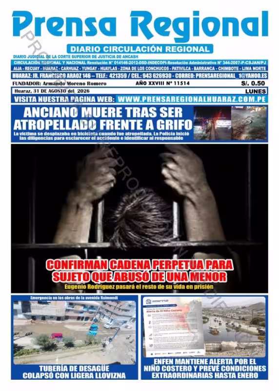 Áncash – Prensa Regional 31-08