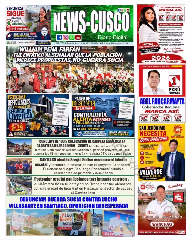 Cusco – News 31-08