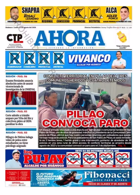 Huánuco – Ahora 31-08