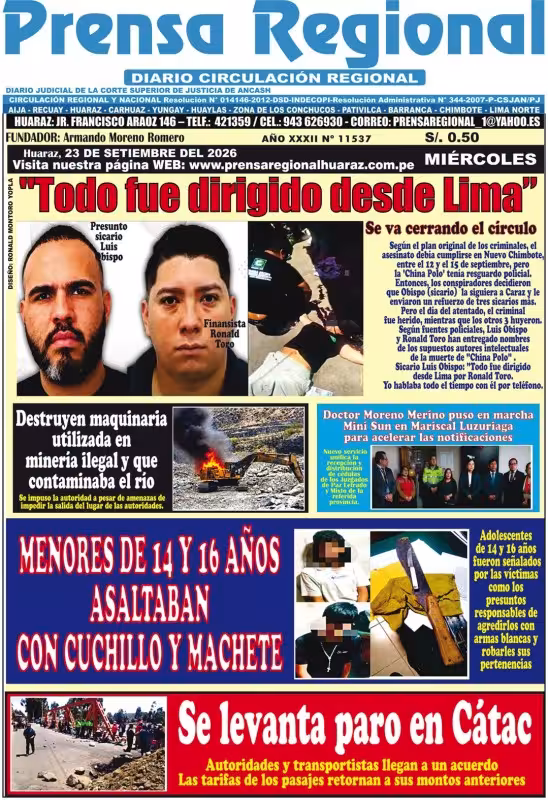 Áncash Prensa Regional 23-09