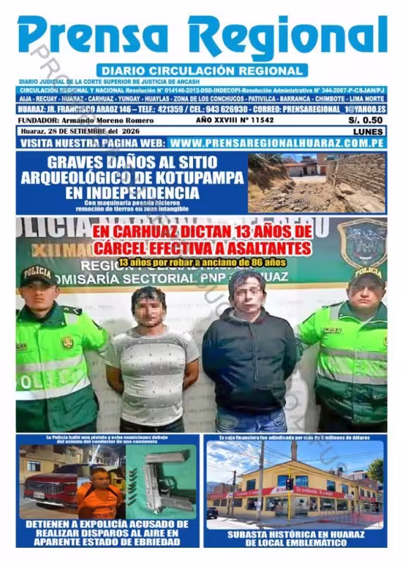 Áncash Prensa Regional 28-09