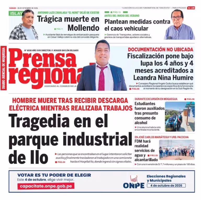 Moquegua Prensa Regional 26-09