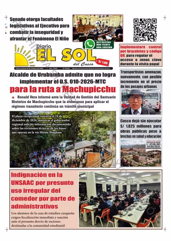 Cusco Diario El Sol 22-10