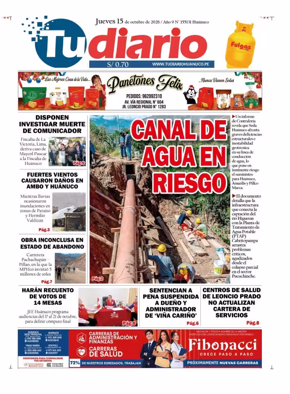 Huánuco Tu Diario 15-10